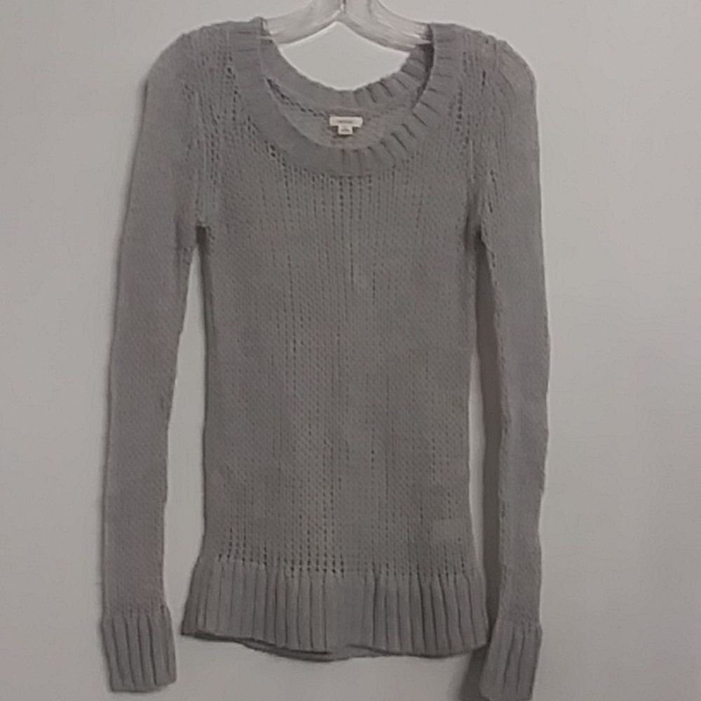 Aerie Womens Sweater Long Gray Loose Open Knit Wool Mohair Acrylic Dainty Soft S